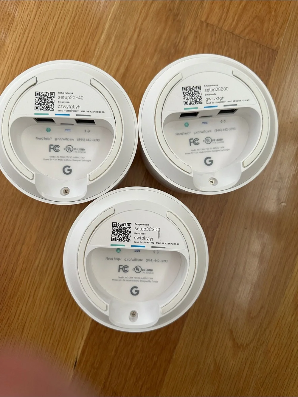 Google Mesh Wifi System - White Trio with Cables